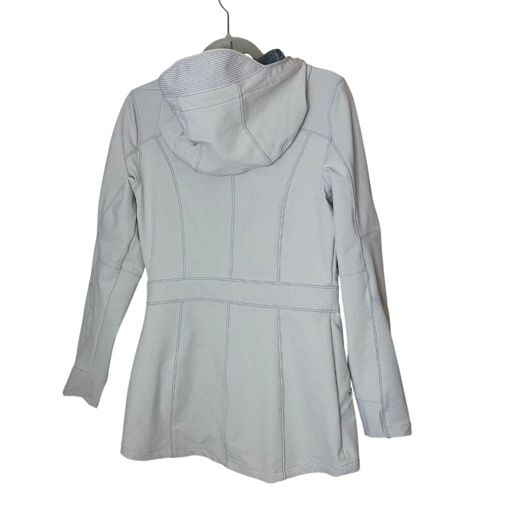 Kuhl Womens Trench Coat Size S Cream Softshell Two-tone Weave Performance - Picture 16 of 16